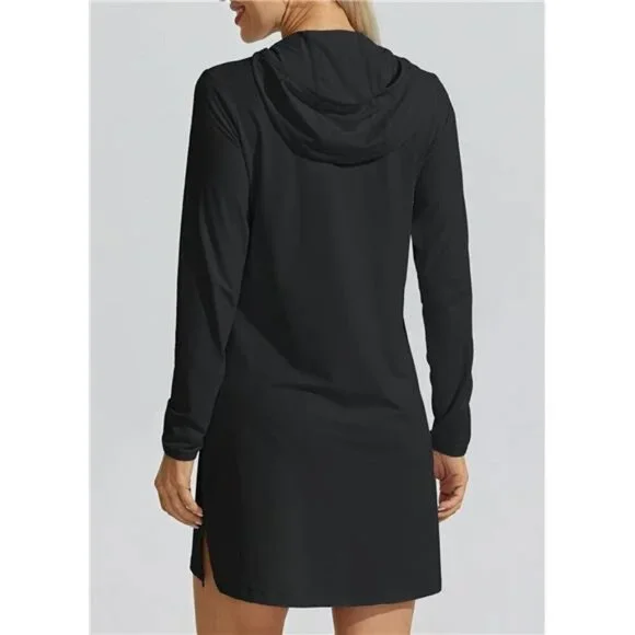 Women's UPF 50+ Beach Cover Up Sun Protection Hoodie Long Jacket SPF Swim